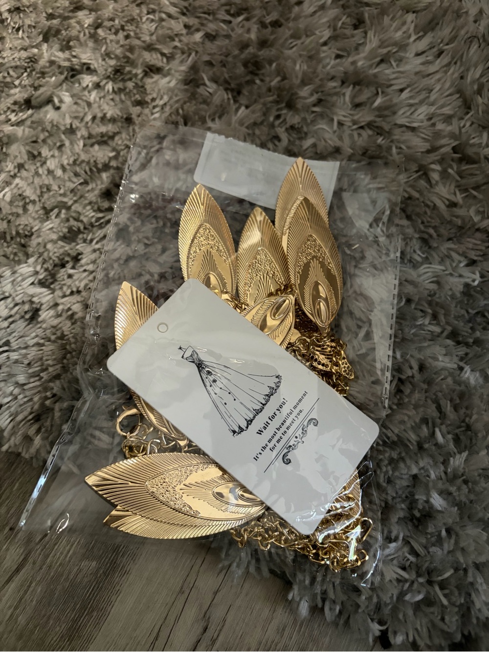 Gold Leaf Drop Hair Chain - Women Accessories